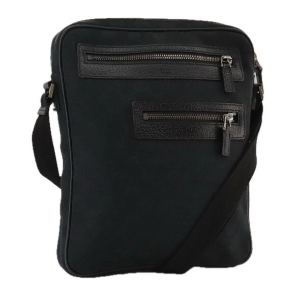 GUCCI GG Canvas Shoulder Bag Black Silver - Picture 2 of 15